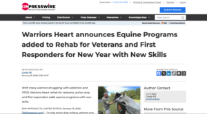 warriors heart announces equine programs